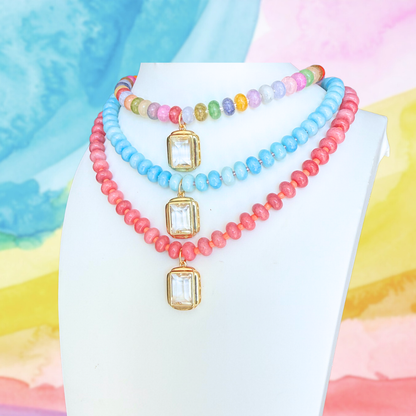 Candy Beaded Necklace: Rainbow