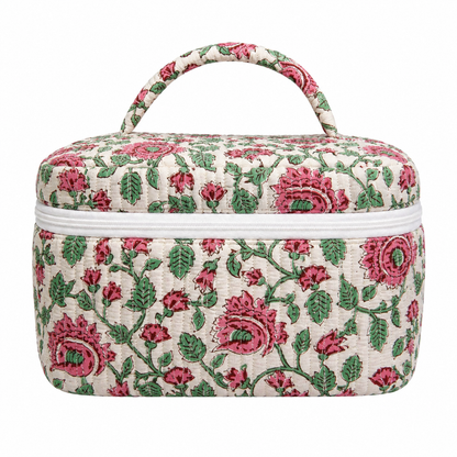 Pink Floral Quilted Bag Print: Large