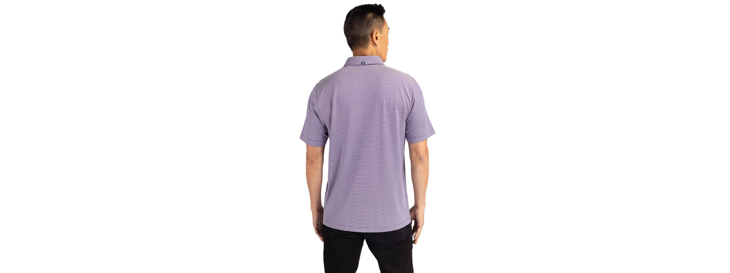 Cutter & Buck Forge Eco Double Stripe Recycled Mens Polo: College Purple/White