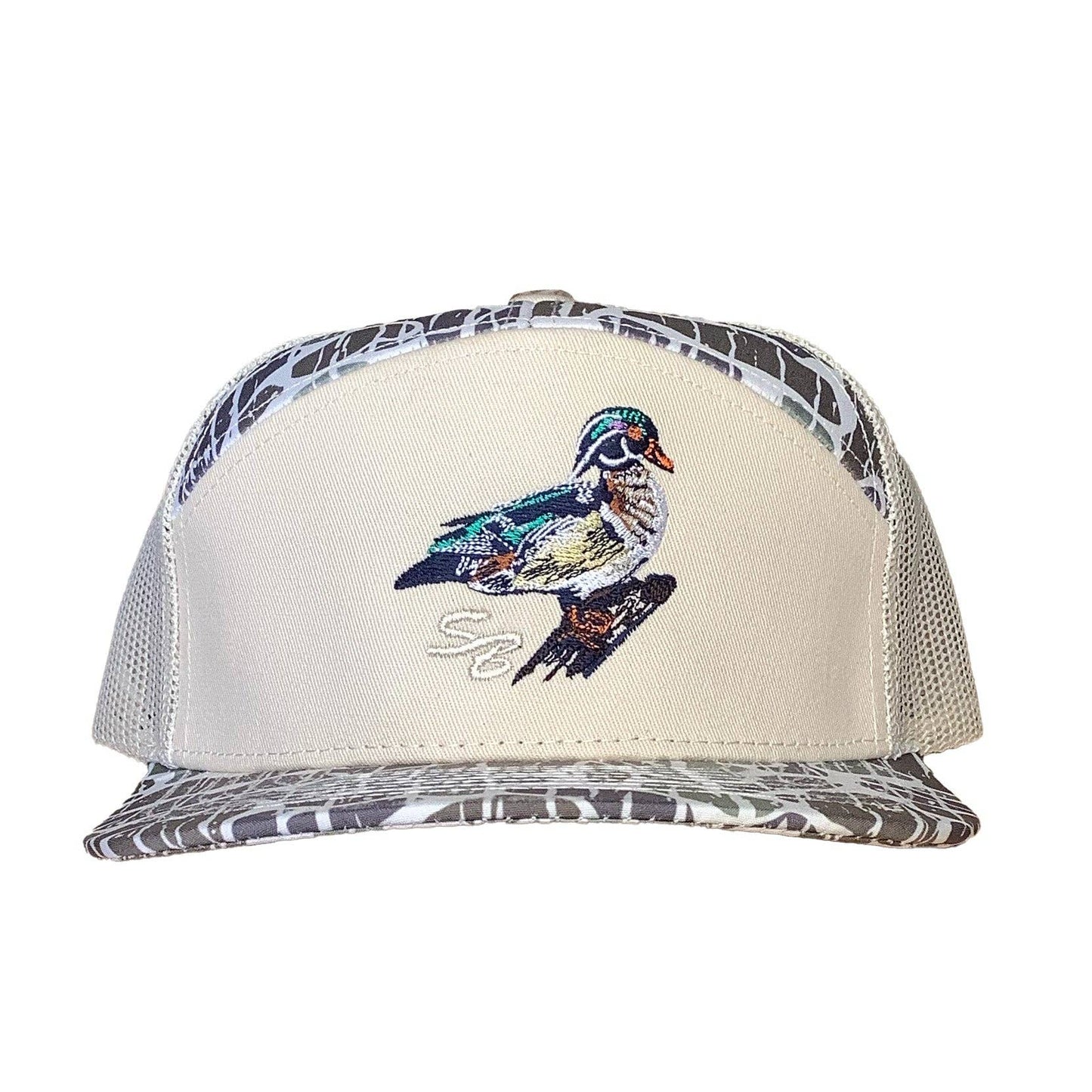 Wood Duck SB Cap: Ghost Vein Camo 7 Panel