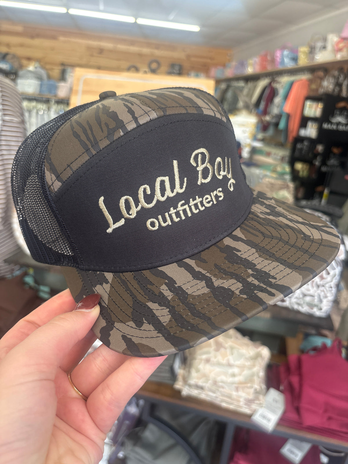 Local Boy Outfitters Simple Script 7 Panel Hat -Original Bottomland