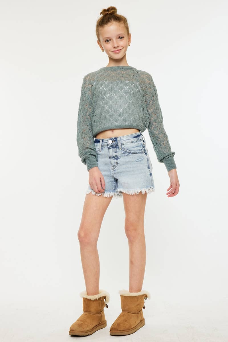 Kan Can youth HIGH RISE MOM SHORTs: LIGHT