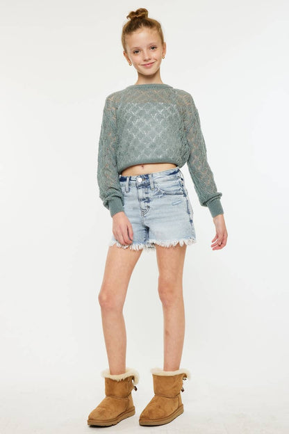 Kan Can youth HIGH RISE MOM SHORTs: LIGHT