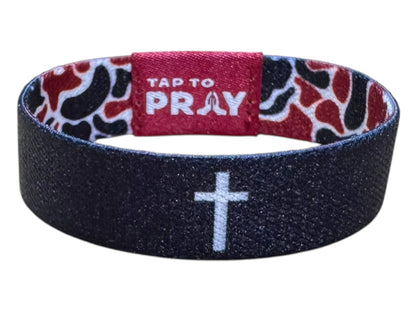 Tap To Pray™ Wristbands - Team Camo - Maroon & Black