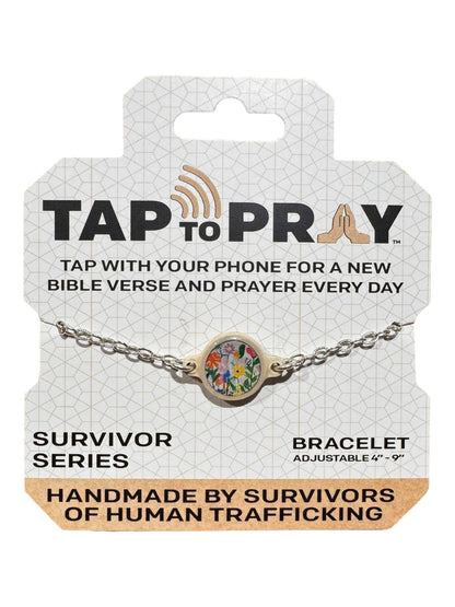 Tap To Pray™ - Survivor Series Handmade Bracelets: Mocha + Cross