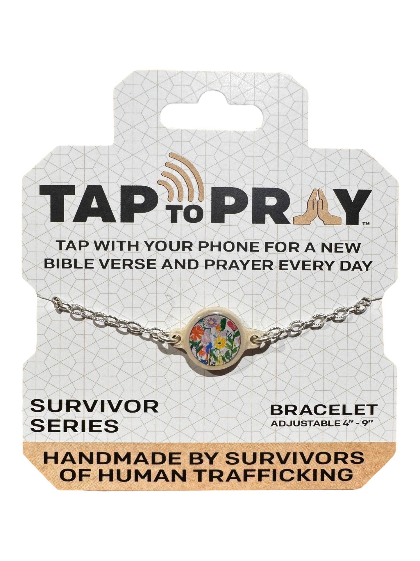 Tap To Pray™ - Survivor Series Handmade Bracelets: Coral + Cross