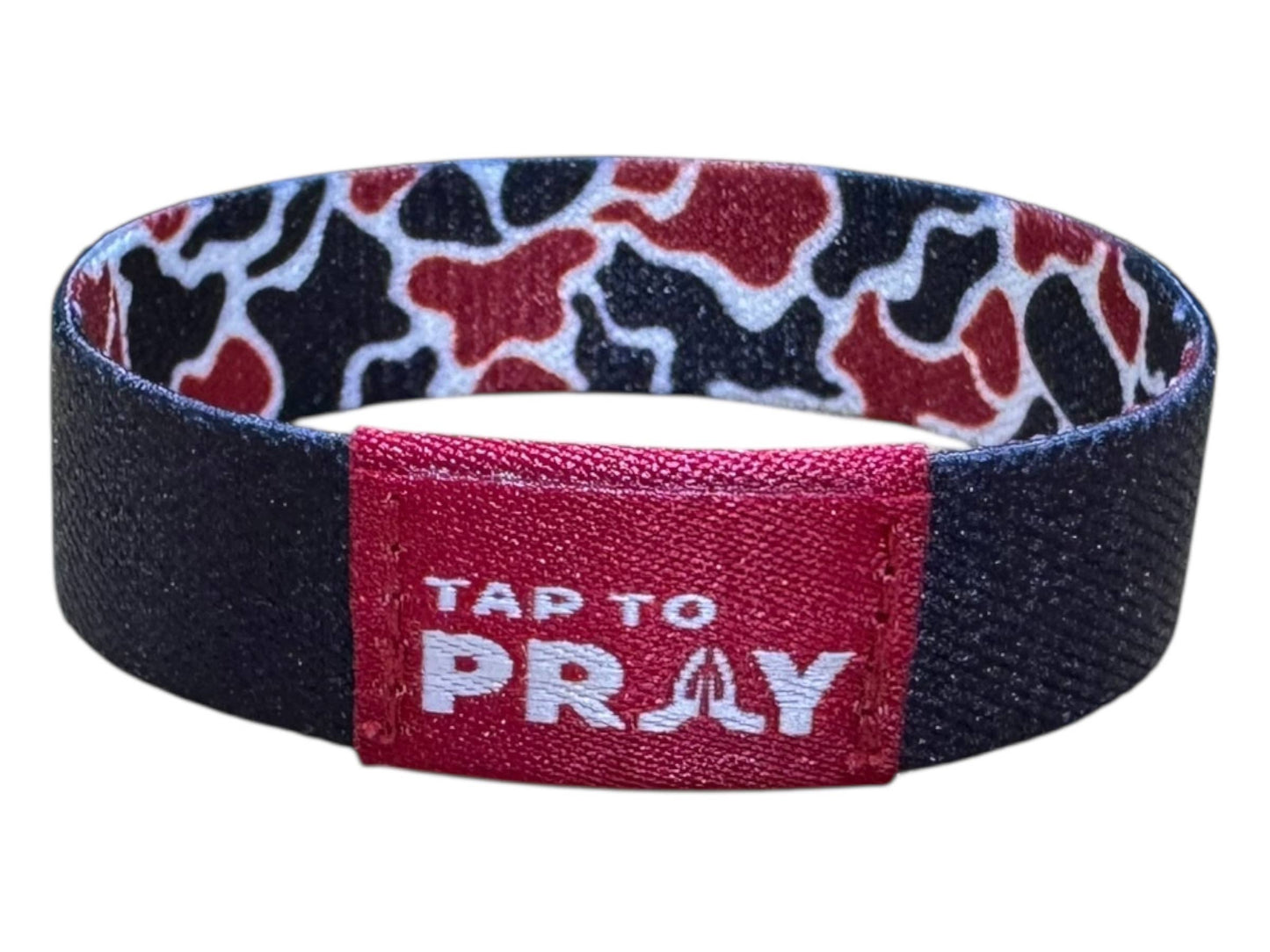 Tap To Pray™ Wristbands - Team Camo - Maroon & Black