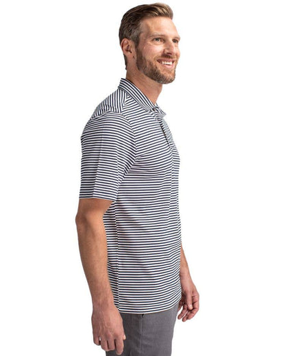 Cutter & Buck Virtue Eco Pique Stripe Recycled Mens Polo: College Purple