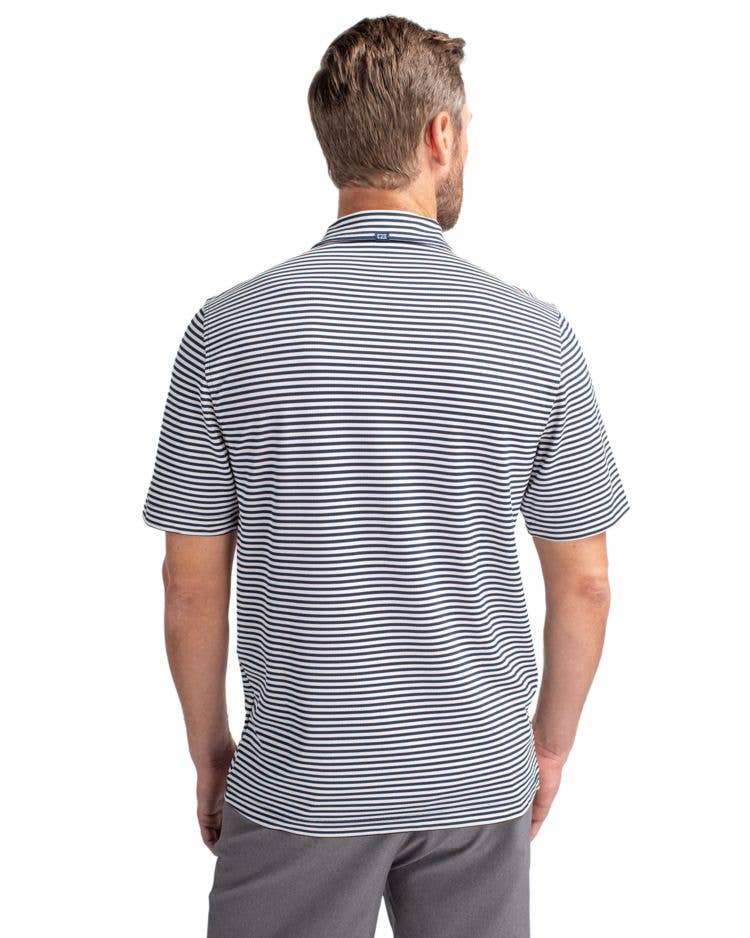 Cutter & Buck Virtue Eco Pique Stripe Recycled Mens Polo: College Purple