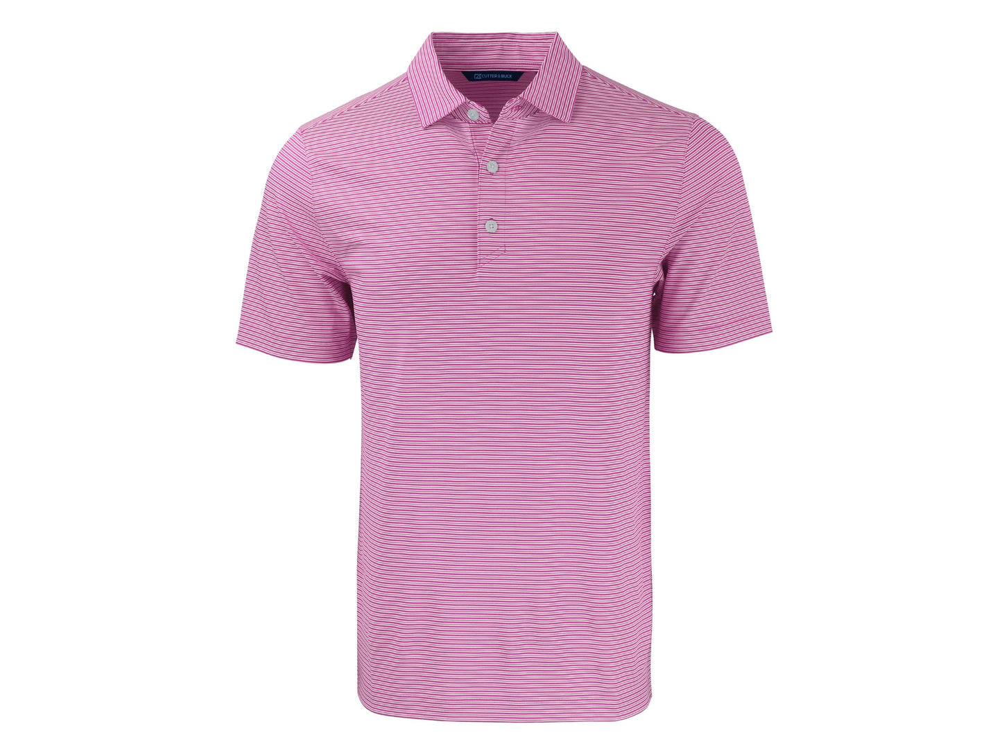 Cutter & Buck Forge Eco Double Stripe Recycled Mens Polo: Hunter/White