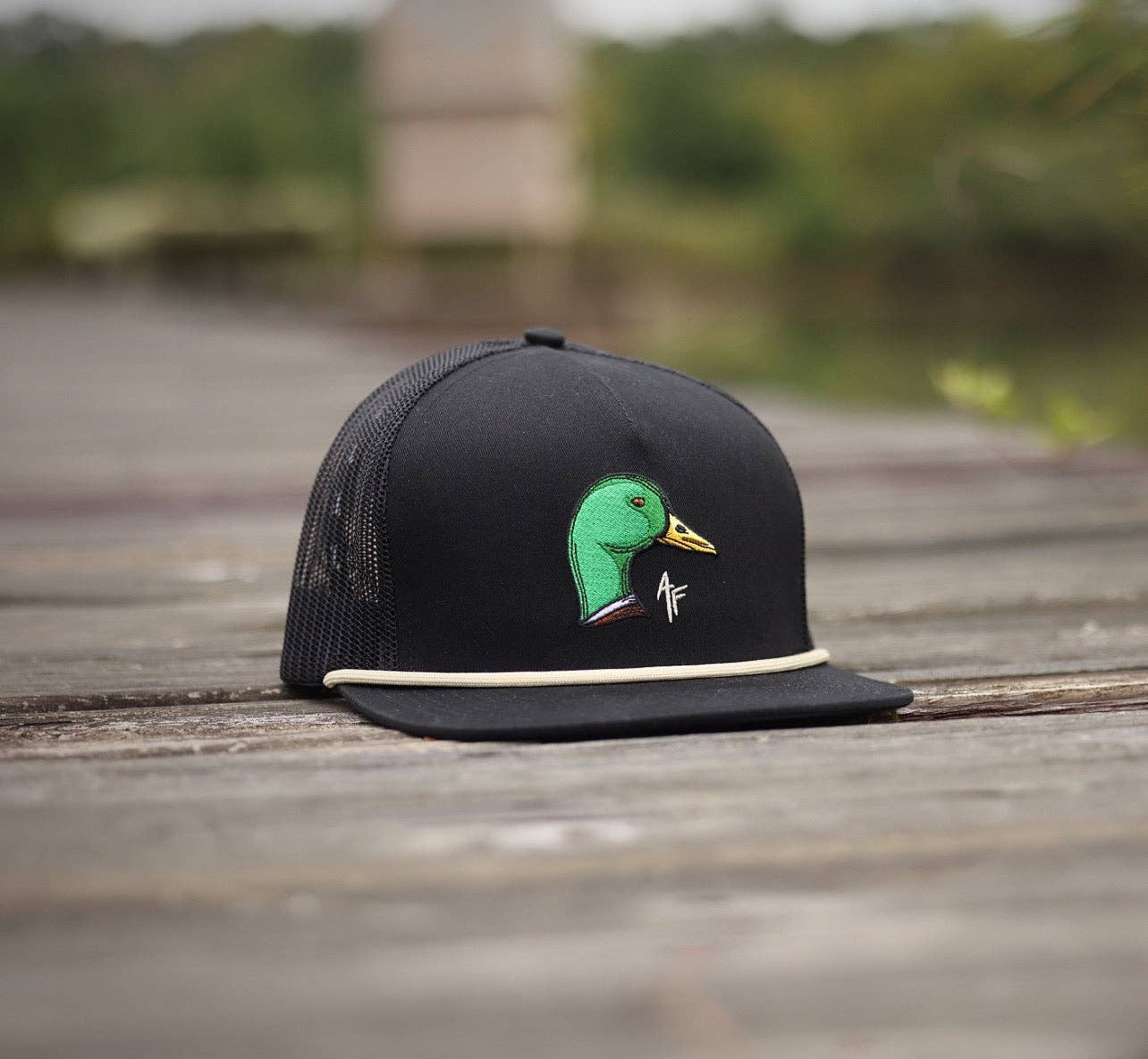 Mallard Head - All Black /White Rope