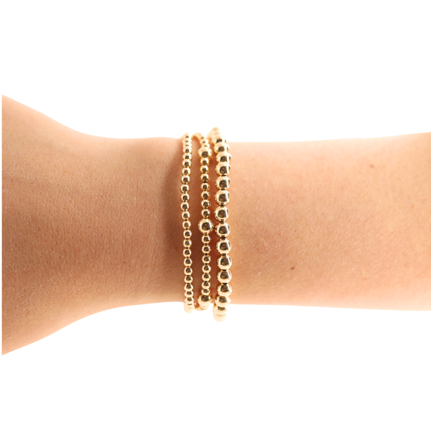 5MM Gold Beaded Bracelet: Standard 6.75 inch