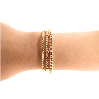 5MM Gold Beaded Bracelet: Standard 6.75 inch