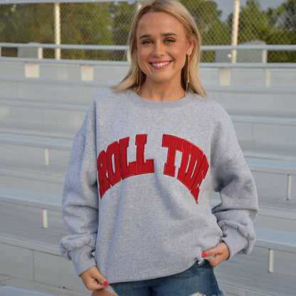 ROLL TIDE LULU MAC SWEATSHIRT- GREY