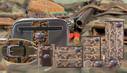 Mallard Men's Secretary Old School Camo Leather Wallet.: Brown/Tan Camo