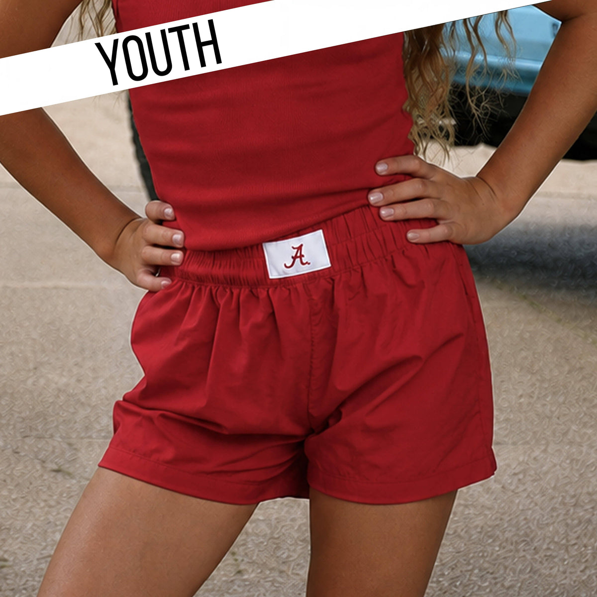 YOUTH ALABAMA SHORT - CRIMSON: CRIMSON