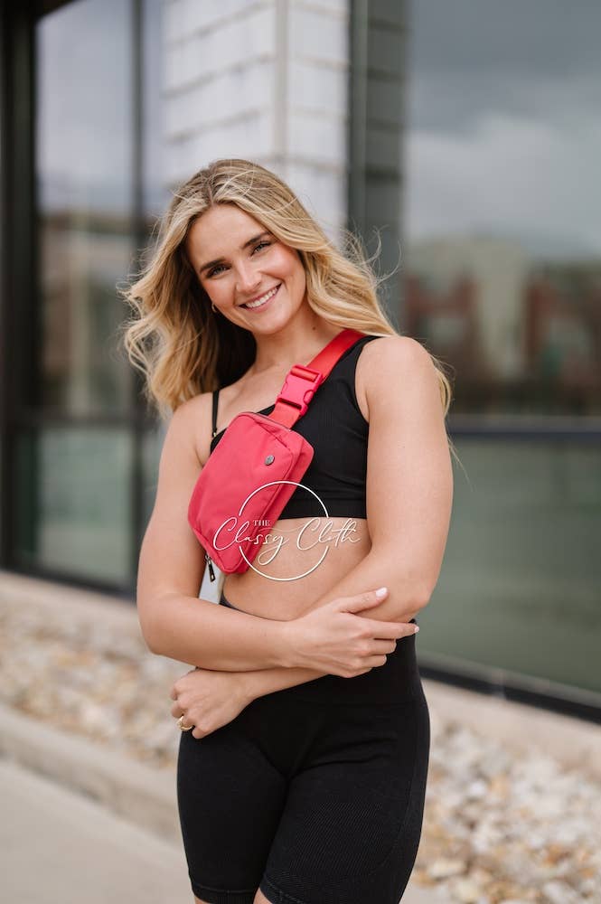Nylon Belt Bag- Raspberry RTS