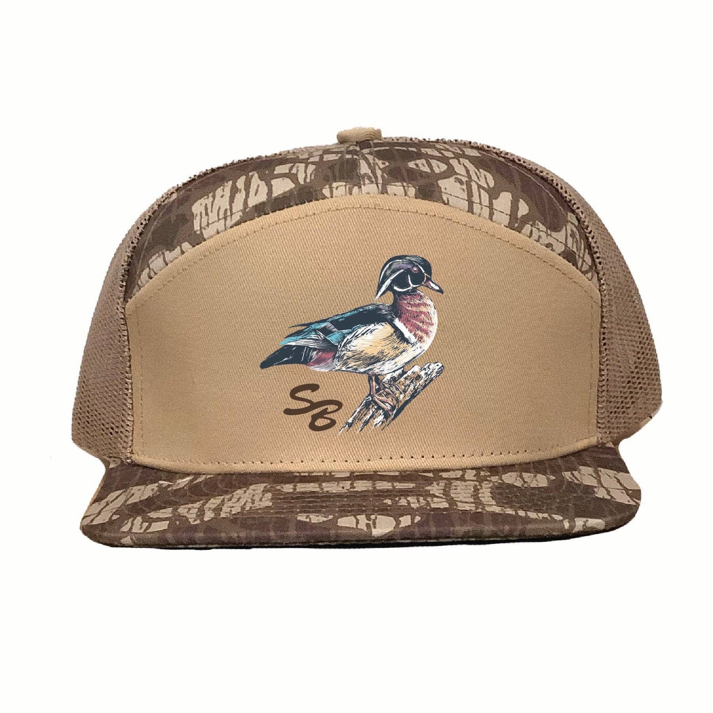 Wood Duck SB Cap: Ghost Vein Camo 7 Panel