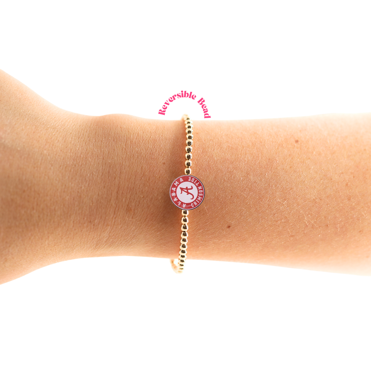 Alabama Logo Flip Bracelet on Gold: Standard 6.75 inch / Gold
