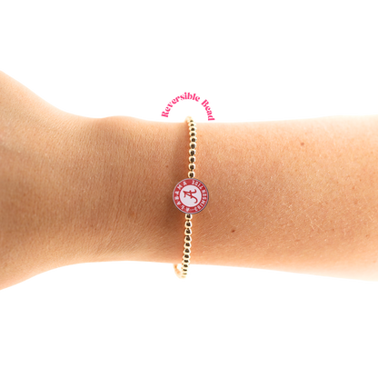 Alabama Logo Flip Bracelet on Gold: Standard 6.75 inch / Gold
