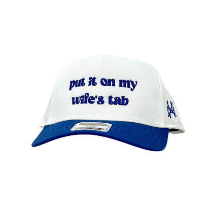 MHC Put It On My Wife's Tab Trucker Hat: White Yupoong