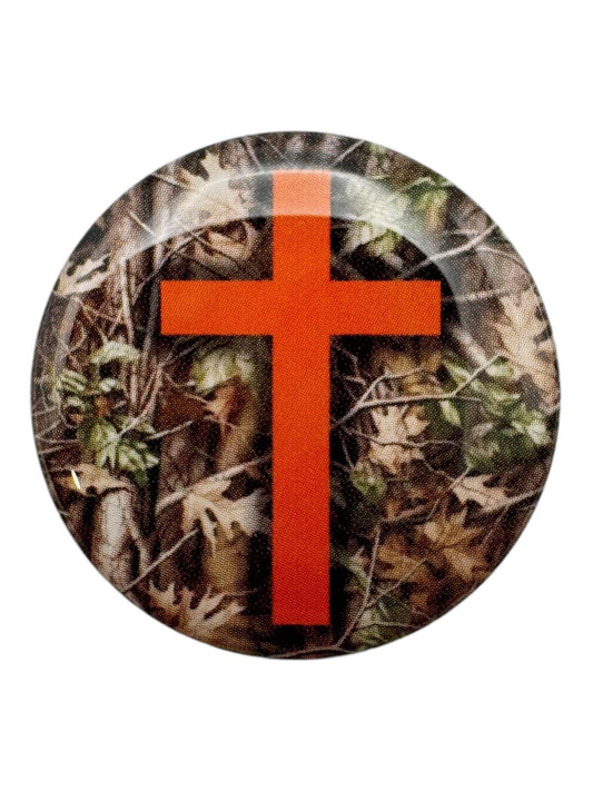 Tap To Pray™  - Prayer Tag Stickers: Forest Camo + Cross