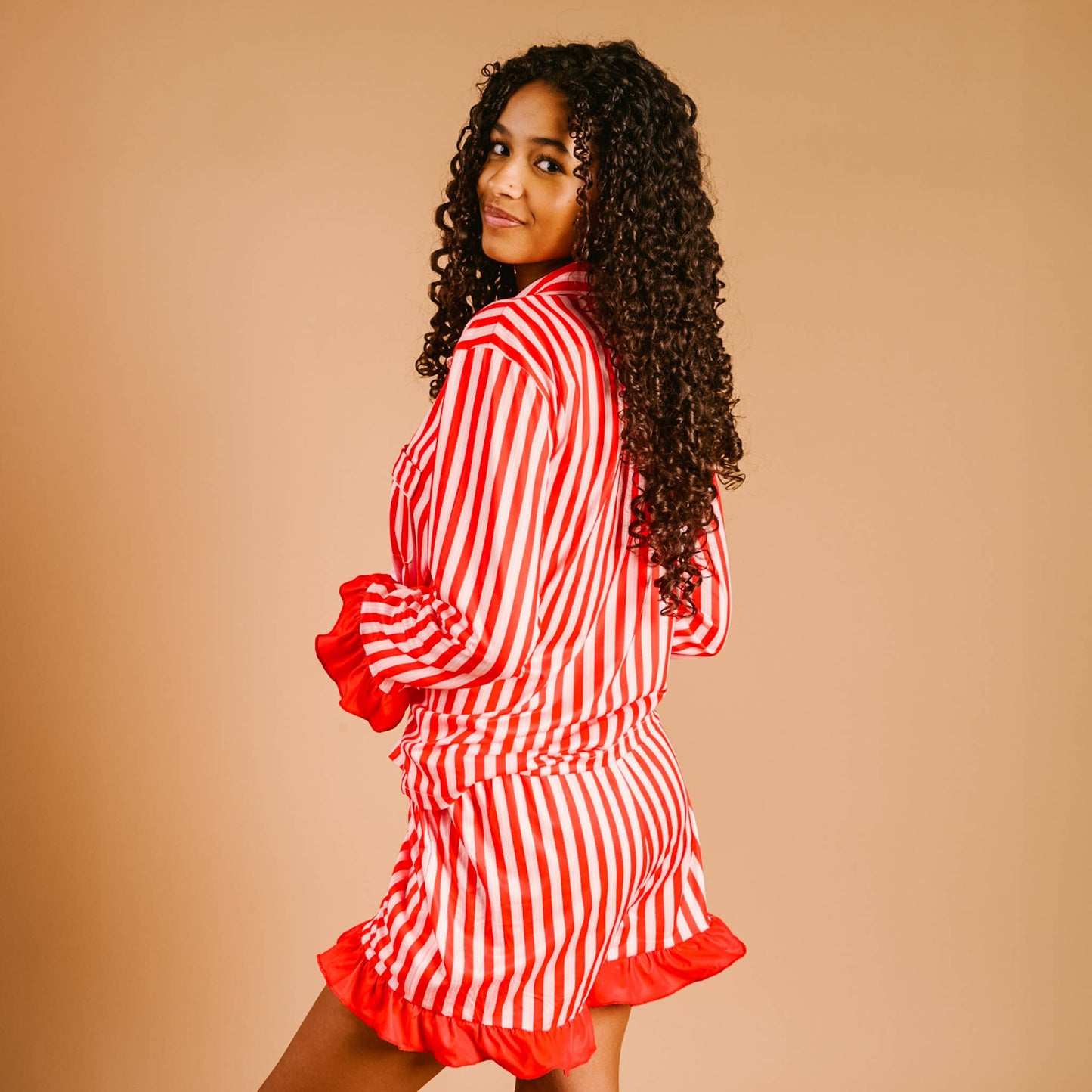 Sweet Dreams Pajama Shorts Set-Peppermint Stripes