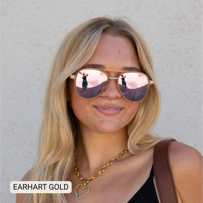 Earhart - Women’s Aviator Sunglasses–Polarized Everyday Chic: Blue