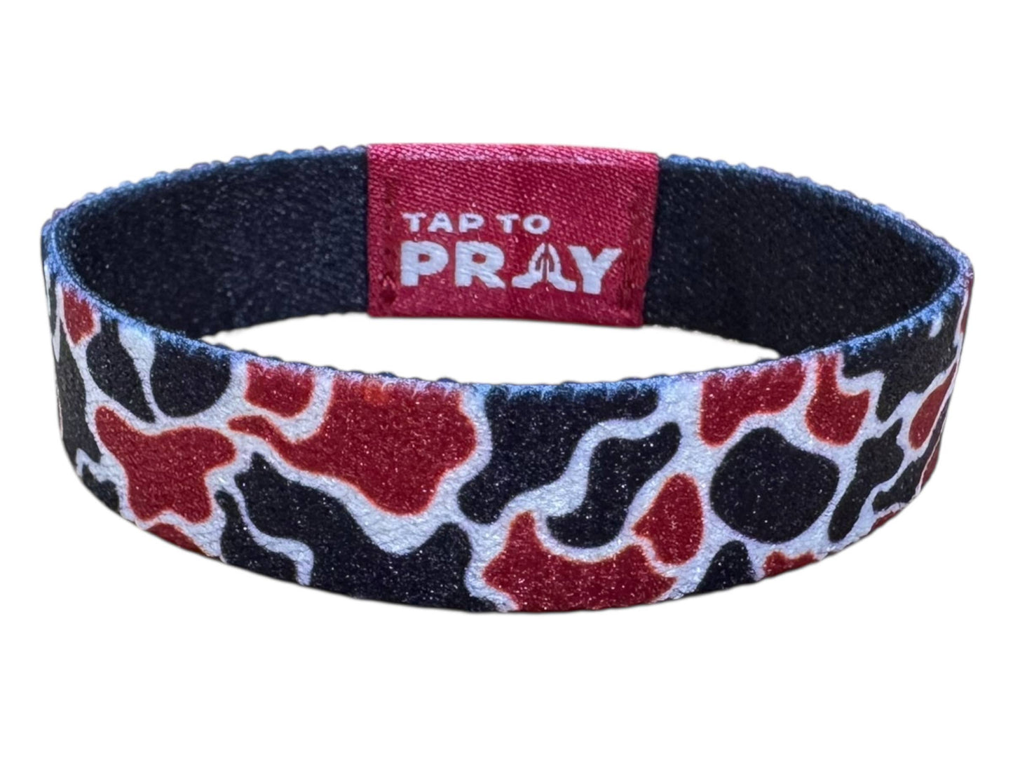 Tap To Pray™ Wristbands - Team Camo - Maroon & Black