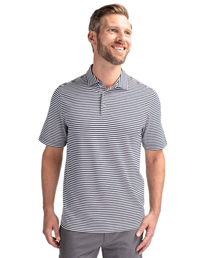 Cutter & Buck Virtue Eco Pique Stripe Recycled Mens Polo: College Purple