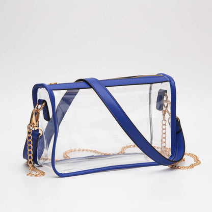 Game Day Stadium Clear Rectangle Crossbody Bags : White
