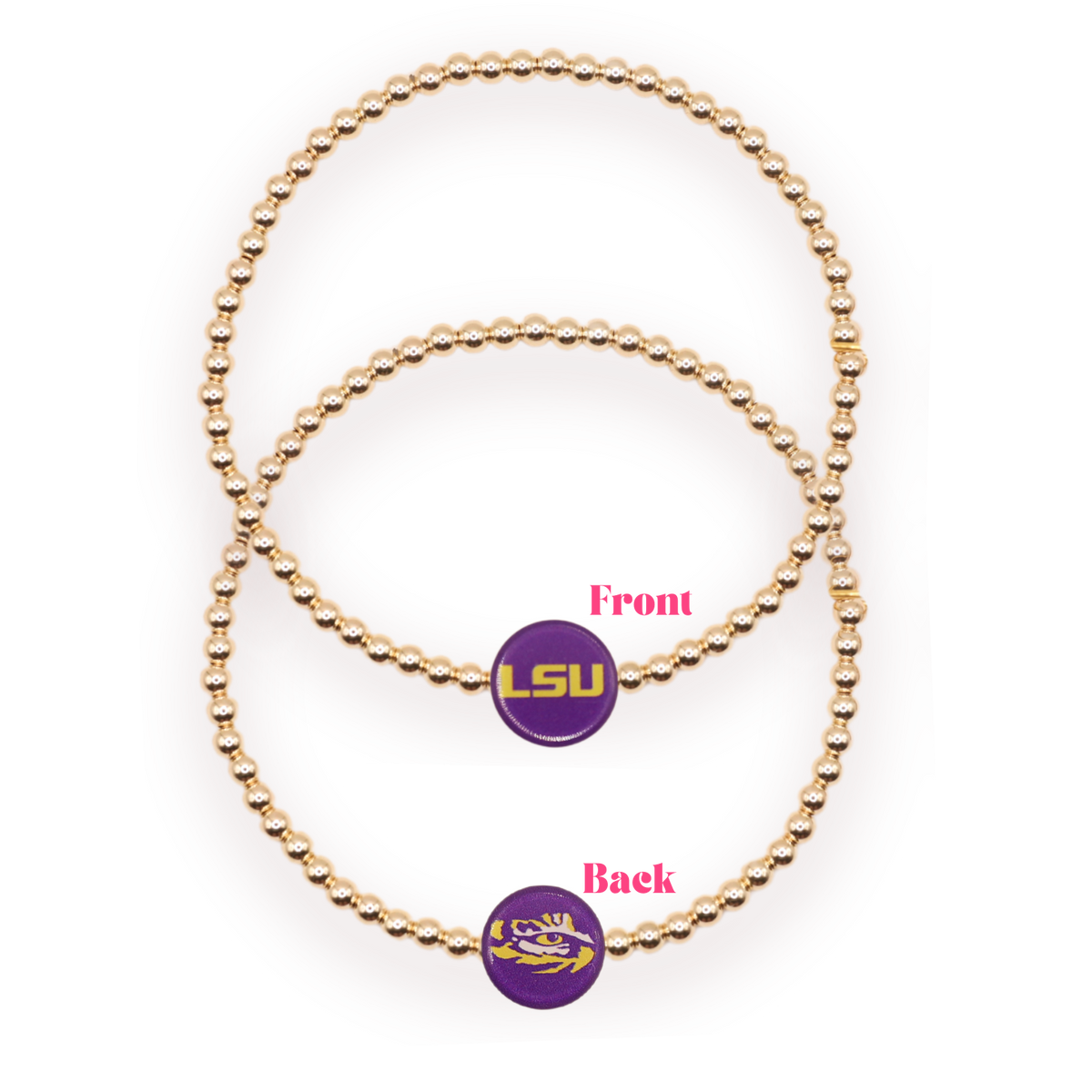 LSU Logo Flip Bracelet on Gold: Gold / Standard 6.75 inch