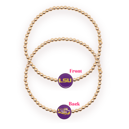 LSU Logo Flip Bracelet on Gold: Gold / Standard 6.75 inch
