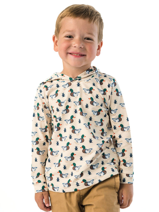 Boys Mallard Marsh Duck Performance Hooded Shirt
: Off-White