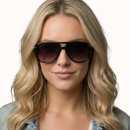 Cruz - Unisex Aviator Sunglasses – Polarized Hair-Friendly: Tortoise