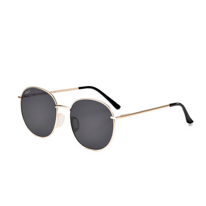 Georgie - Women's Large Round Sunglasses: Black
