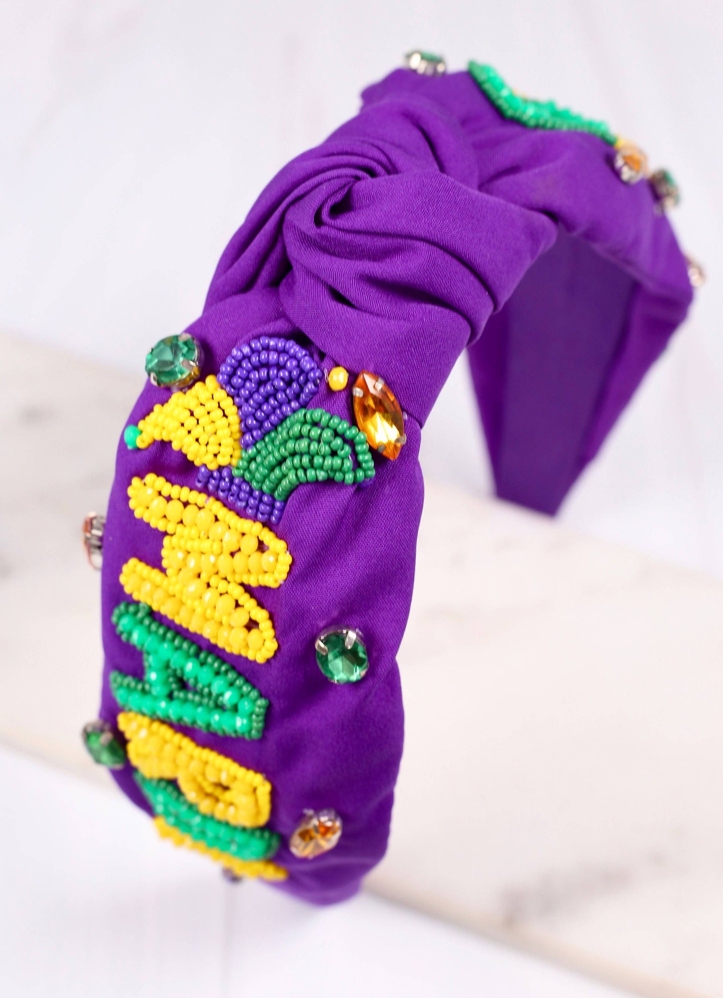 Mardi Gras Beaded Headband PURPLE: Default