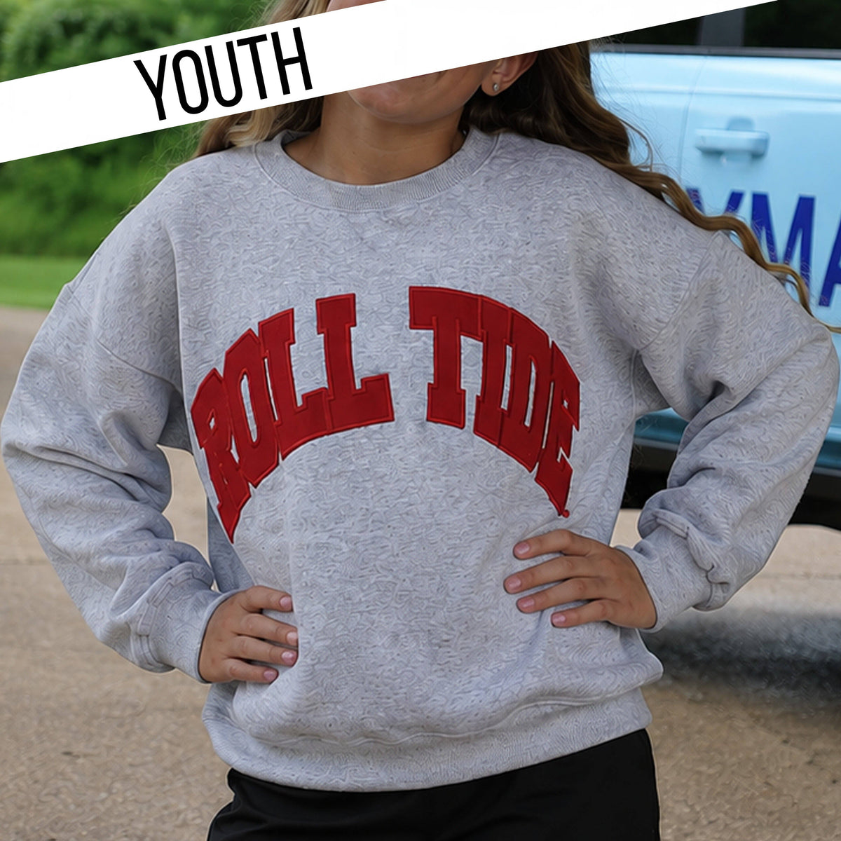 YOUTH ROLL TIDE LULU MAC SWEATSHIRT- GREY