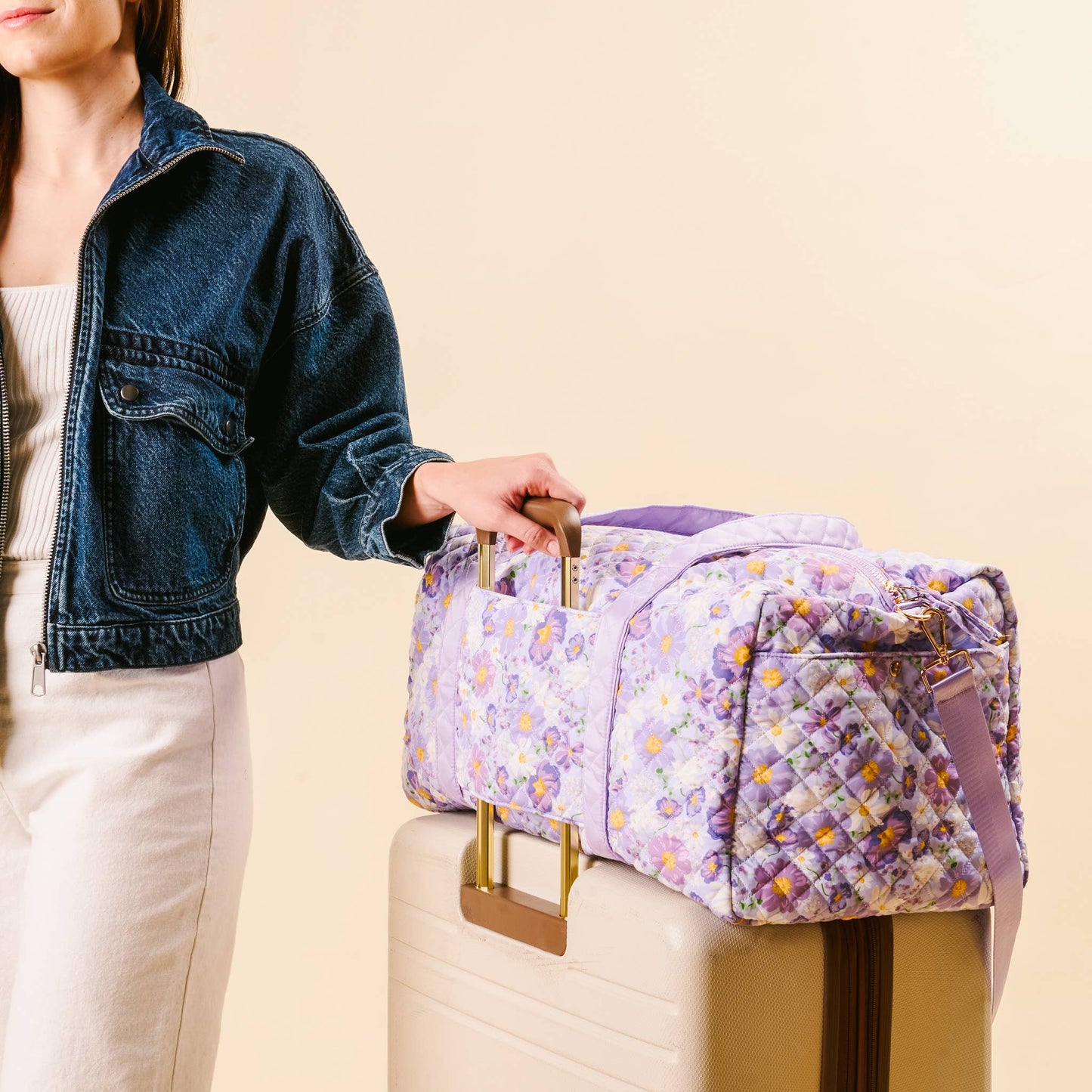 On-the-Go Quilted Weekender Bag-Bouquet Beauty Purple