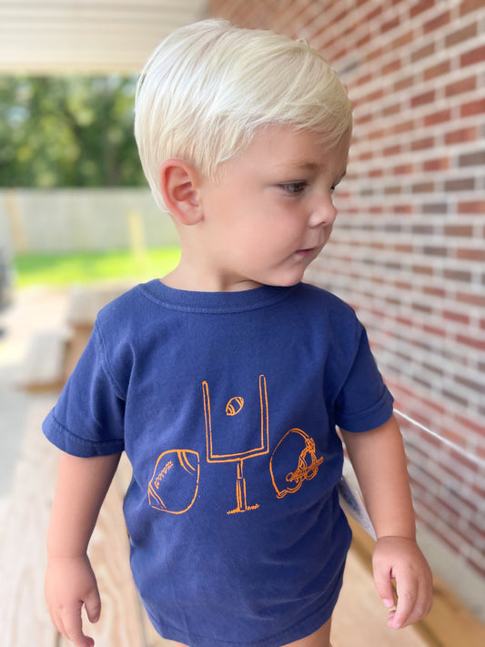Short-Sleeve Navy/Orange Football Trio 