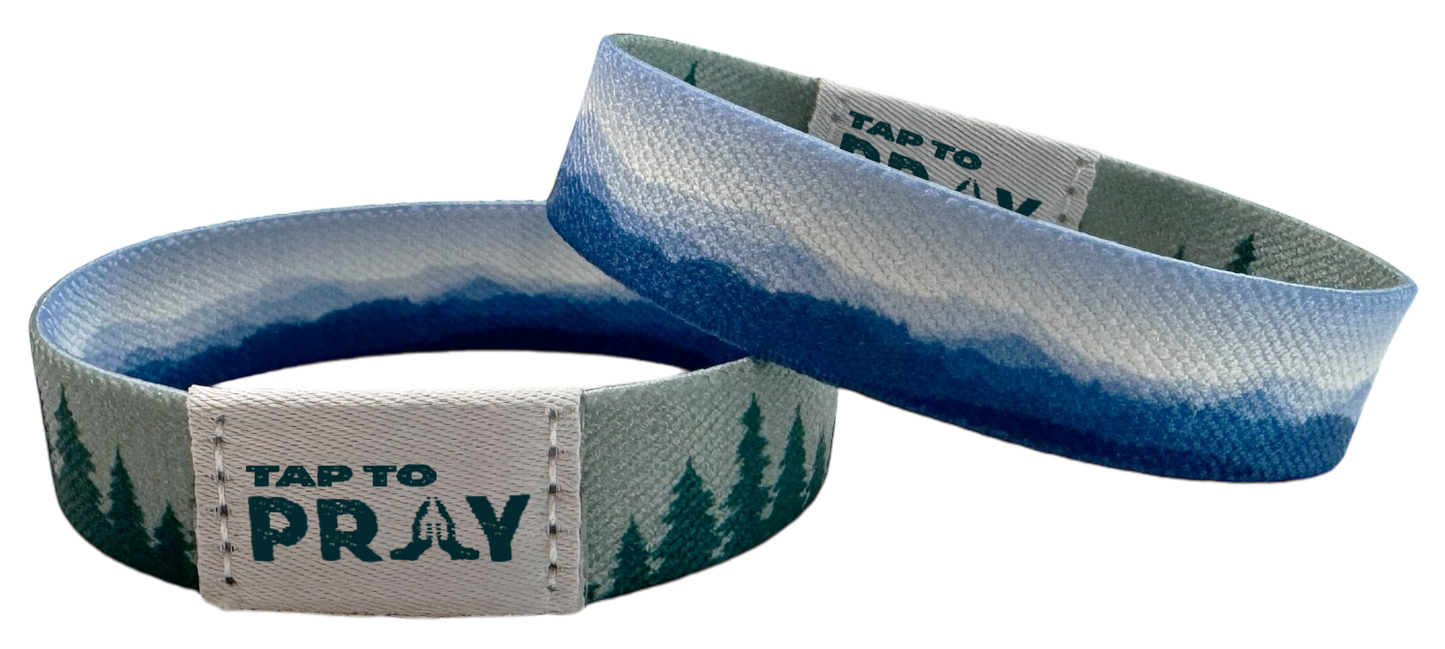 Tap To Pray Wristbands - Tap W/Phone For Daily Verse/Prayer: Small / Forest Camo / Tree Bark Camo