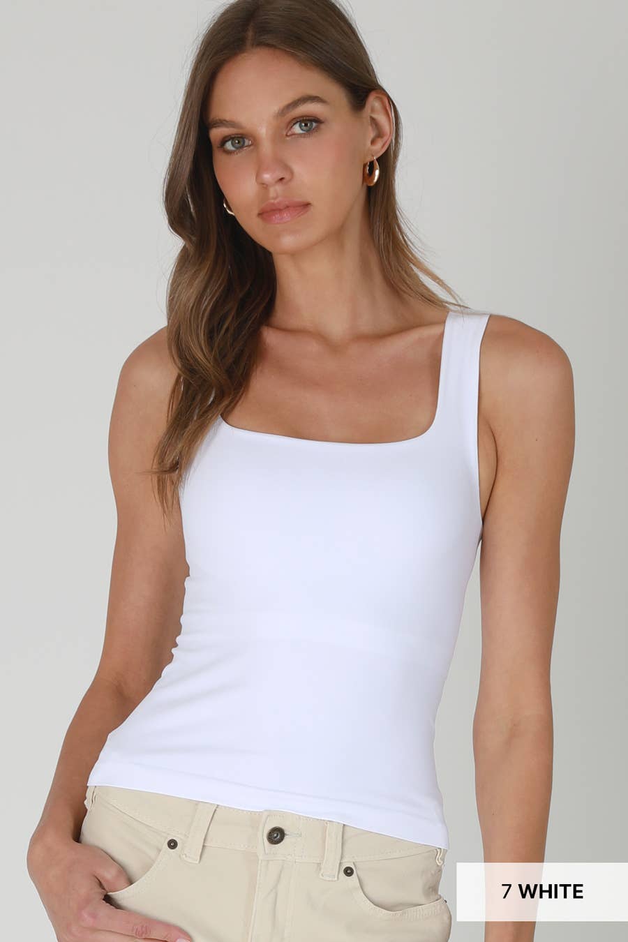 NS8446 - Clean Line Square Top: 2253 Pale Banana