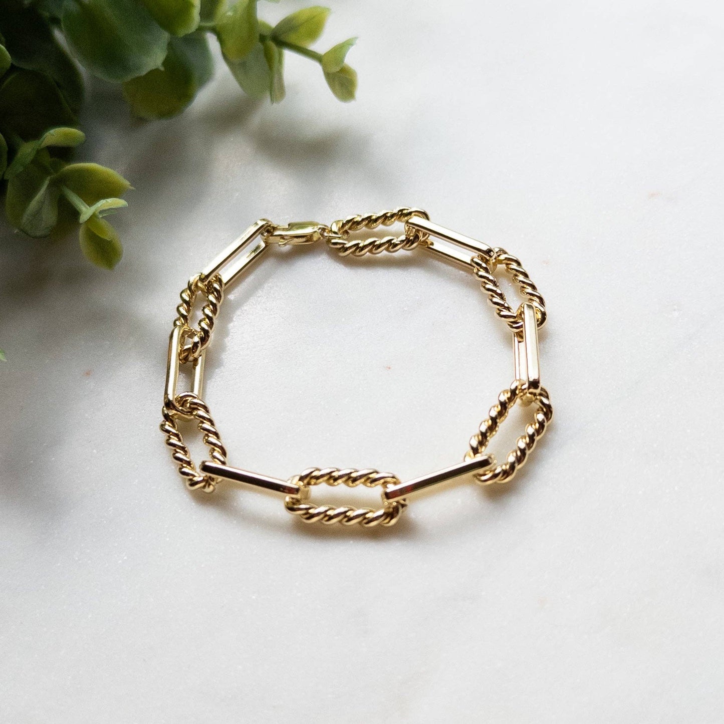 18k Gold Filled Chain Bracelet - 7 Inches Long