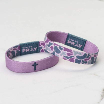 Tap To Pray® Wristband – River Rock Camo - Lilac