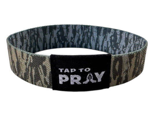 Tap To Pray™ Wristbands - Tree Bark Camo Brown & Grey: Large
