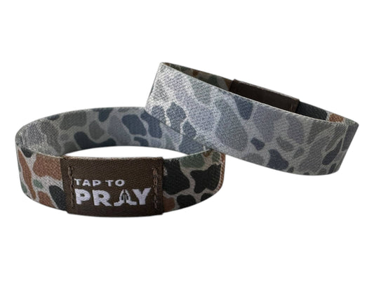 Tap To Pray™ Wristbands - River Rock Camo Classic & Sage: Small / River Rock Camo Class / Sage