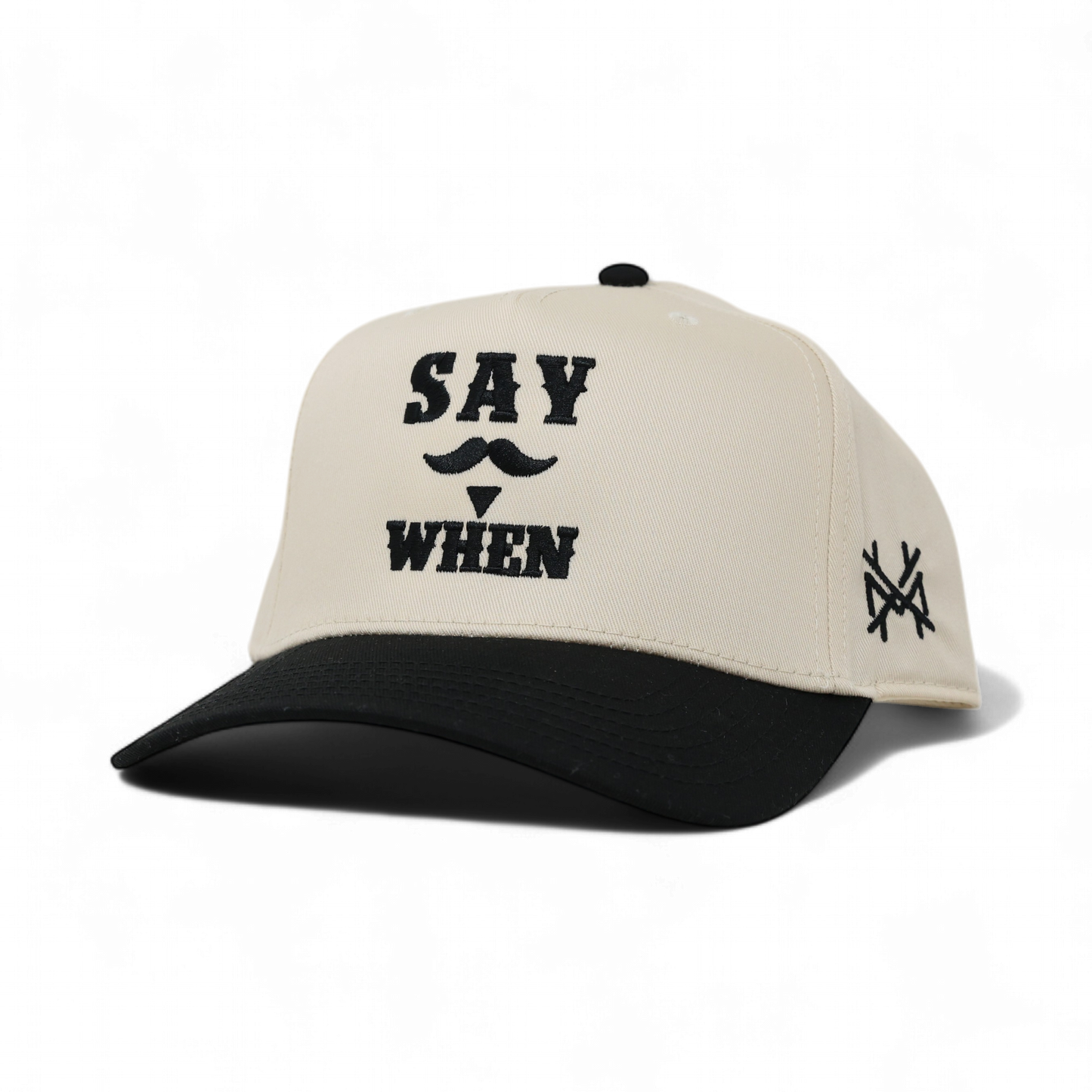 Say When Trucker Hat: 7 Panel Bottomland/Black