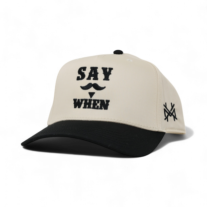 Say When Trucker Hat: 7 Panel Bottomland/Black