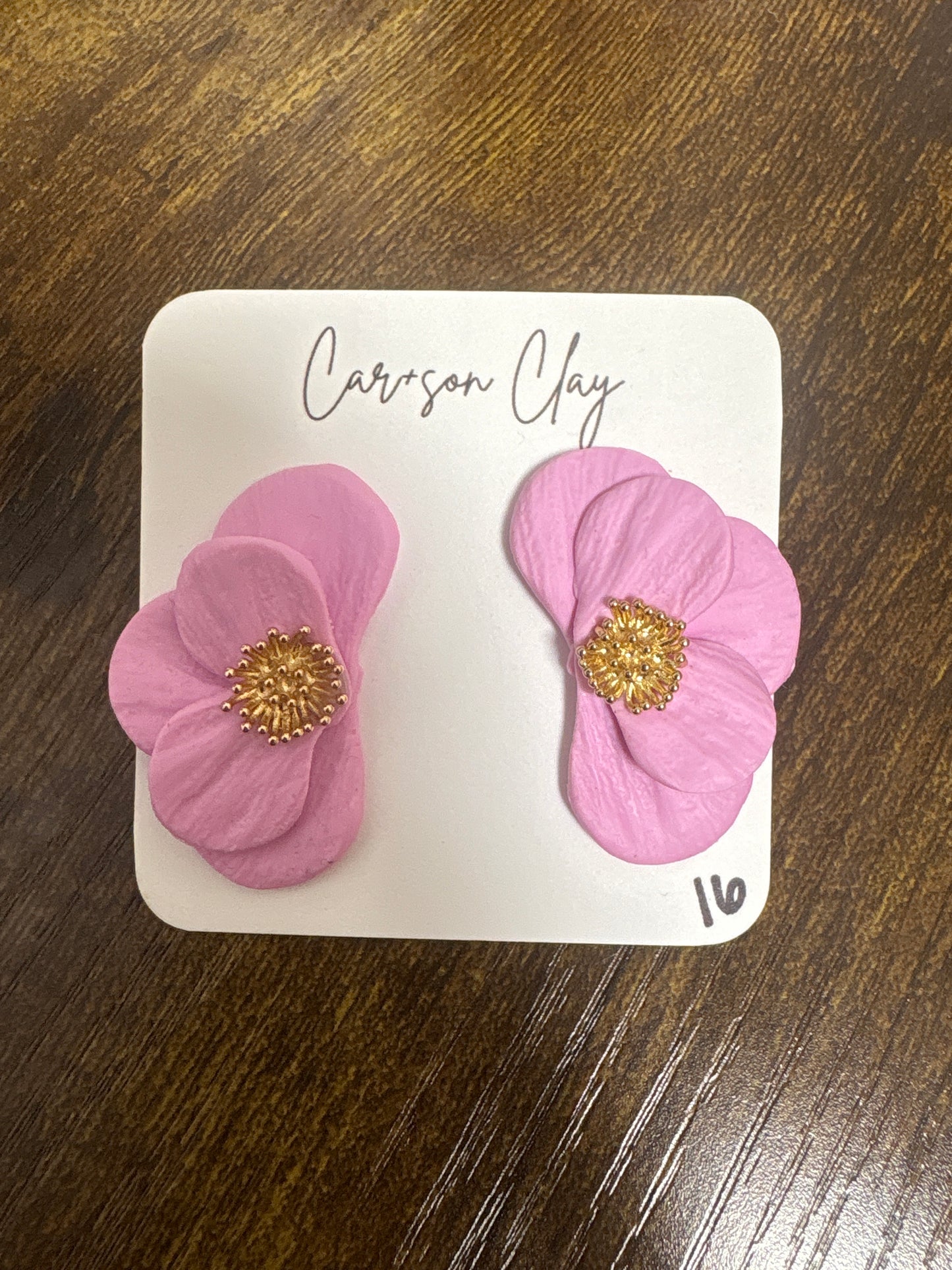 Car+son Clay Spring Half Flower Earrings