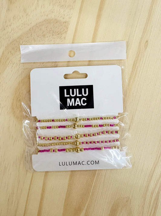 LULU MAC Beaded Stack -Hot Pink